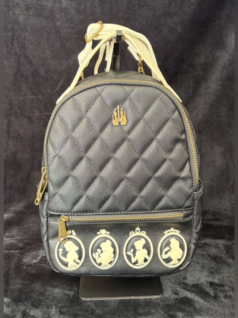 Loungefly Disney Princess Silhouette Quilted Mini Backpack Rare